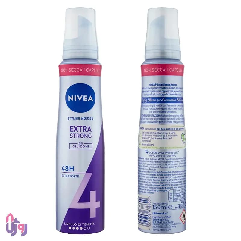 حالت‌دهنده مو نیوآ NIVEA مدل موس حالت‌دهنده و حجم‌دهنده قوی Extra Strong Styling Mousse با قدرت نگهدارندگی 4 حجم 150 میل — تصویر ۵