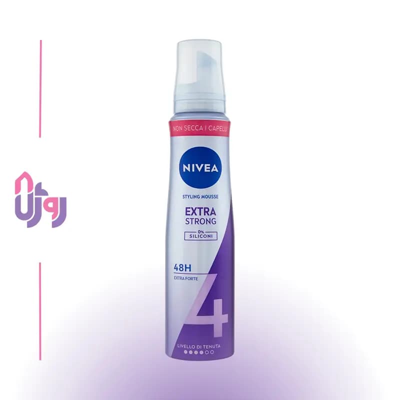 حالت‌دهنده مو نیوآ NIVEA مدل موس حالت‌دهنده و حجم‌دهنده قوی Extra Strong Styling Mousse با قدرت نگهدارندگی 4 حجم 150 میل — تصویر ۲