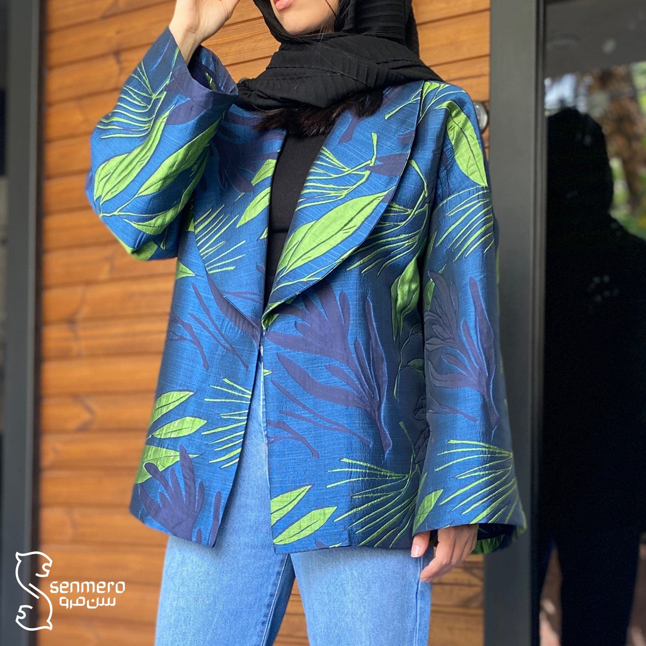 کت نیمه رسمی بلند ژاکارد