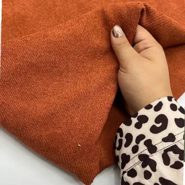 ‎مخمل کبریتی ریز رنگ آجری — تصویر ۲