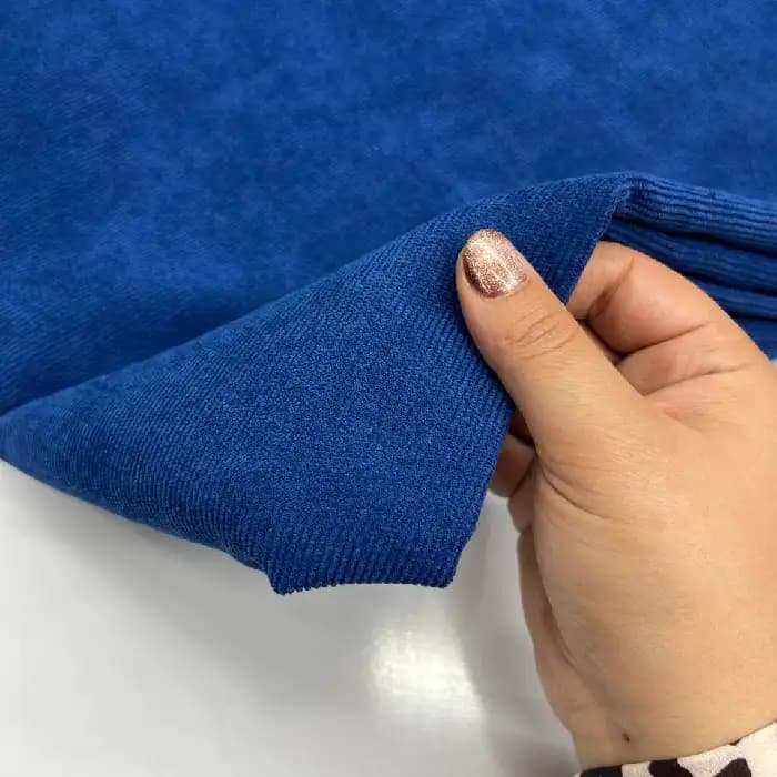مخمل کبریتی ریز رنگ آبی — تصویر ۳
