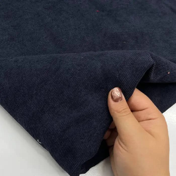 ‎مخمل کبریتی ریز رنگ سورمه ای تیره