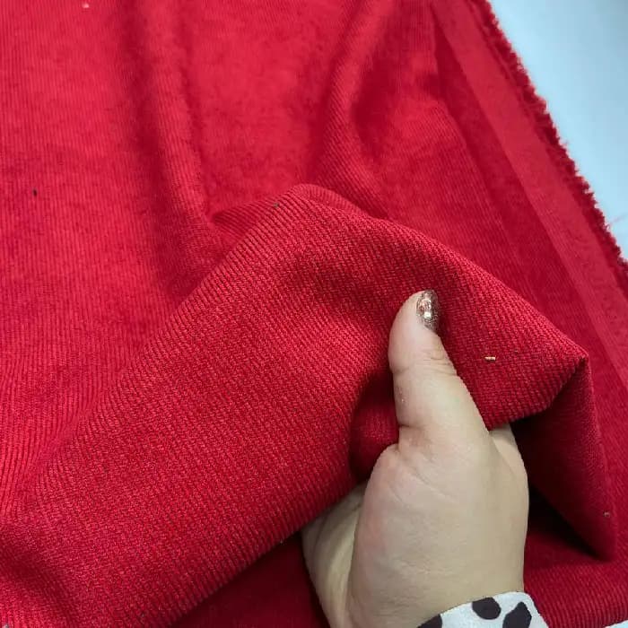 ‎مخمل کبریتی ریز رنگ قرمز دونه اناری — تصویر ۳