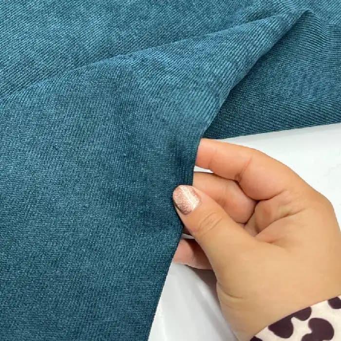 ‎مخمل کبریتی ریز رنگ آبی نفتی — تصویر ۲