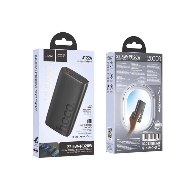 پاوربانک هوکو مدل J122A 22.5W ظرفیت 20000mah