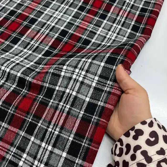کشمیر سپاهان چهارخونه رنگ مشکی جیگری و طوسی
