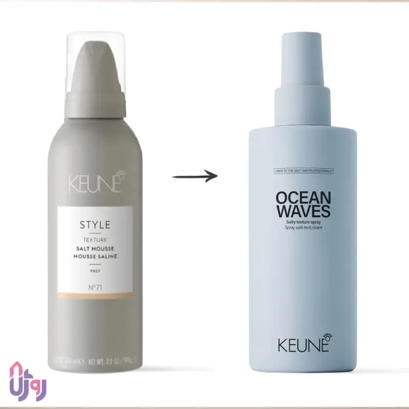 اسپری حالت دهنده و حجم دهنده مو نمک دریایی Salty Texture کئون KEUNE مدل امواج اقیانوسی Ocean Waves حجم 200 میلیلیتر — تصویر ۳