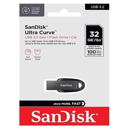 فلش مموری سن دیسک مدل ZC550 Curve USB3.2 (32 گیگابایت) — تصویر ۳