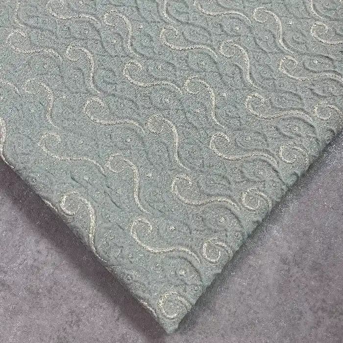 پارچه ژاکارد ترک گلدار رنگ سبز ابی