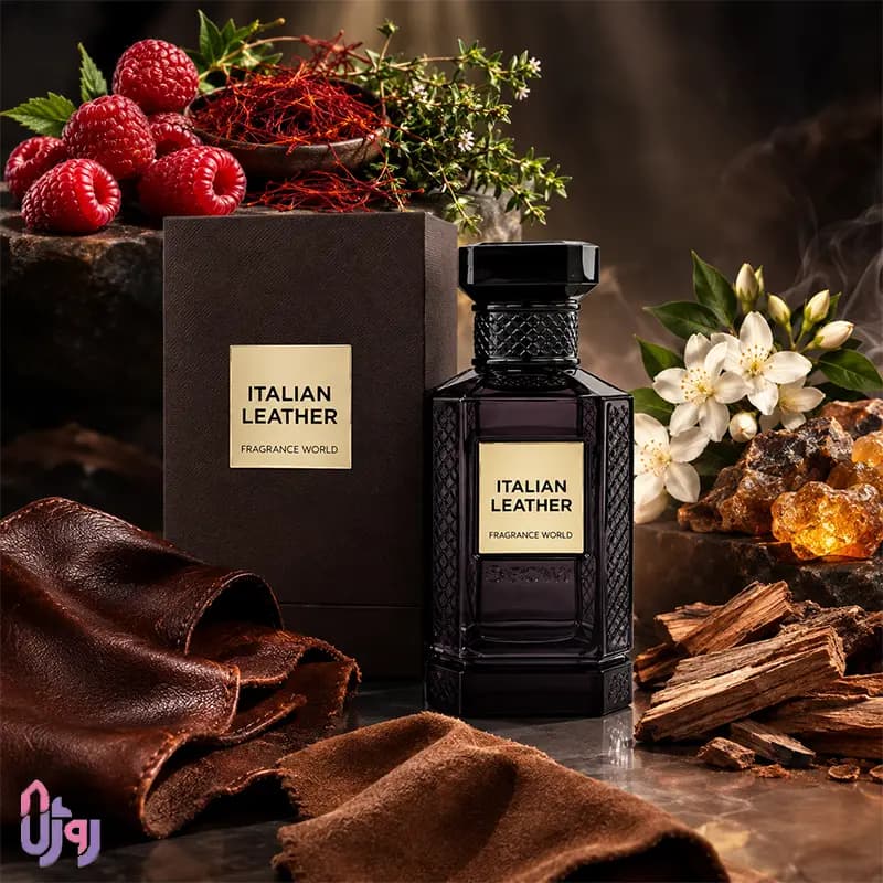 عطر ادوپرفیوم یونیسکس فراگرنس ورد Fragrance World مدل ایتالیان لدر Italian Leather حجم 150میلی لیتر — تصویر ۸