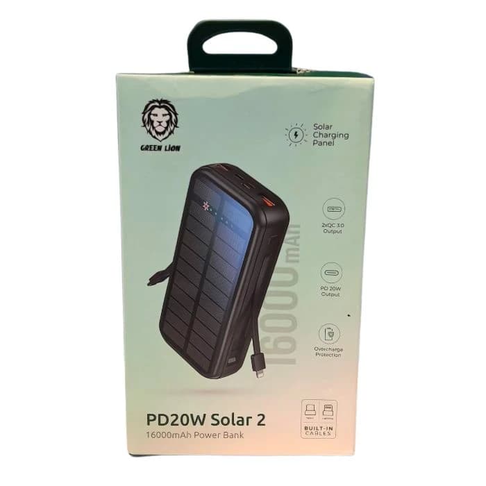پاوربانک گرین لاین مدل Solar 2 ظرفیت ۲۰۰۰۰ میلی‌آمپر — تصویر ۵