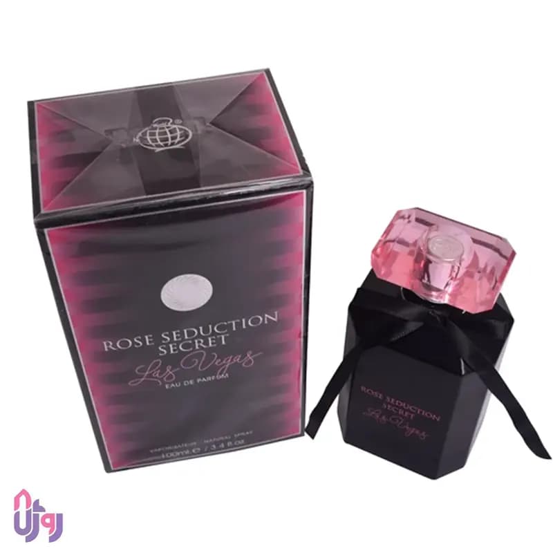 عطر ادو پرفیوم زنانه فراگرنس ورد Fragrance World مدل رز سداکشن سکرت لاس وگاس Rose Seduction Secret Las Vegas حجم100میلی‌لیتر — تصویر ۸