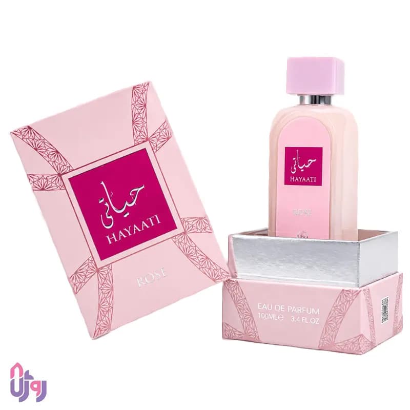 عطر ادوپرفیوم زنانه فراگرنس ورد Fragrance World مدل حیاتی رز Hayaati Rose حجم 100 میلیلیتر — تصویر ۴