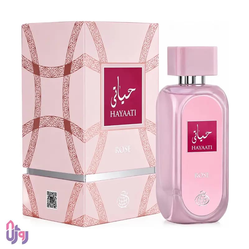 عطر ادوپرفیوم زنانه فراگرنس ورد Fragrance World مدل حیاتی رز Hayaati Rose حجم 100 میلیلیتر — تصویر ۵