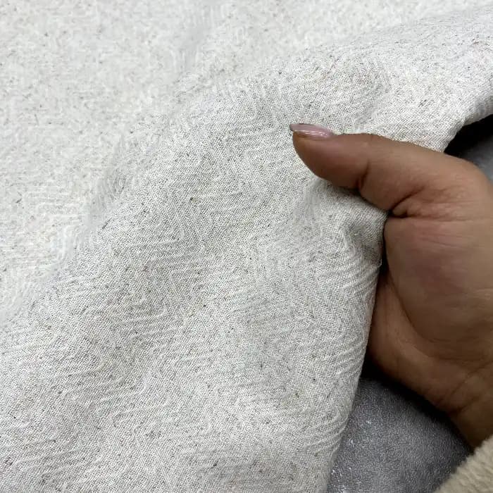 لینن جناقی رنگ کرم روشن — تصویر ۳