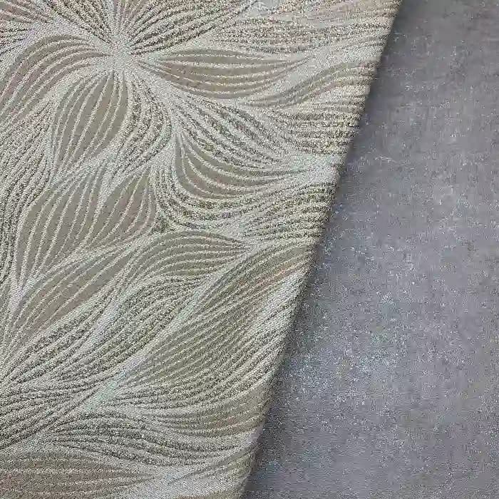 پارچه ژاکارد ترک طرح راه راه رنگ کرم طلایی — تصویر ۳