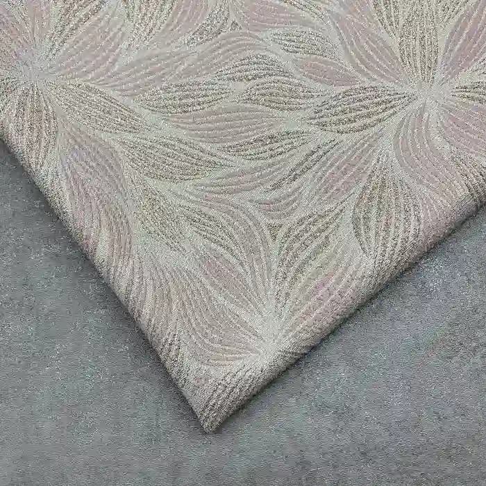 پارچه ژاکارد ترک طرح راه راه رنگ صورتی طلایی