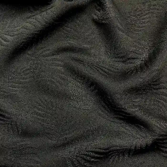 پارچه ژاکارد ترک طرح برگ رنگ مشکی — تصویر ۲