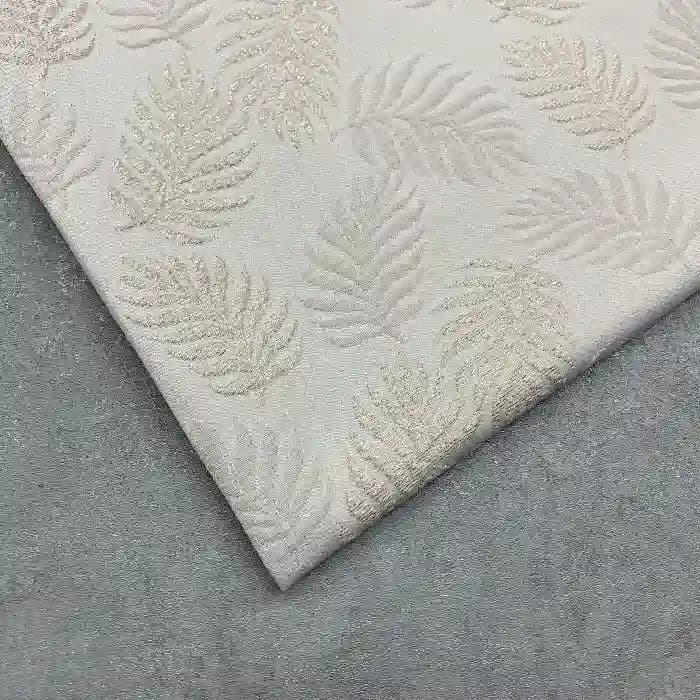 پارچه ژاکارد ترک طرح برگ رنگ صورتی طلایی