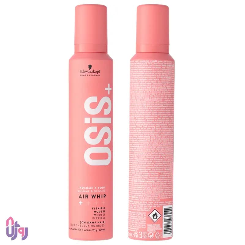 حالت‌دهنده مو شوارتسکف پروفشنال Schwarzkopf Professional مدل موس حجم‌دهنده مو اوسیس OSiS+ Air Whip Flexible Mousse حجم 200 میلی‌لیتر — تصویر ۴