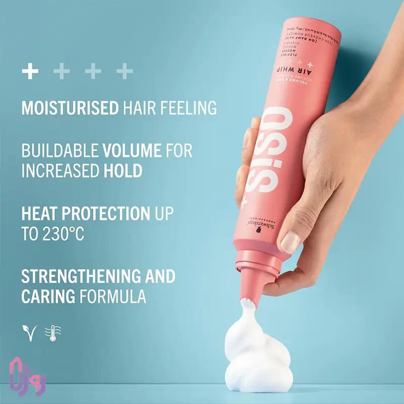 حالت‌دهنده مو شوارتسکف پروفشنال Schwarzkopf Professional مدل موس حجم‌دهنده مو اوسیس OSiS+ Air Whip Flexible Mousse حجم 200 میلی‌لیتر — تصویر ۷