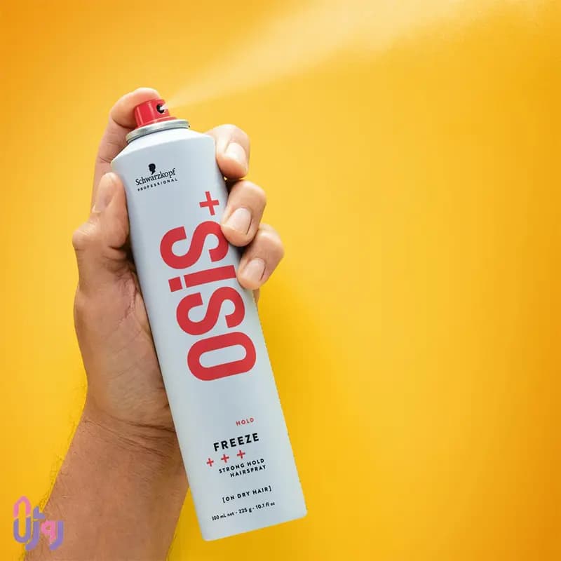 اسپری فیکس قوی مو شوارتسکف پروفشنال Schwarzkopf Professional مدل تافت مو اوسیس فریز OSiS+ Freeze Strong Hold Hairspray حجم 300 میلی‌لیتر — تصویر ۳