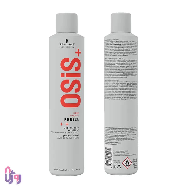 اسپری فیکس قوی مو شوارتسکف پروفشنال Schwarzkopf Professional مدل تافت مو اوسیس فریز OSiS+ Freeze Strong Hold Hairspray حجم 300 میلی‌لیتر — تصویر ۲
