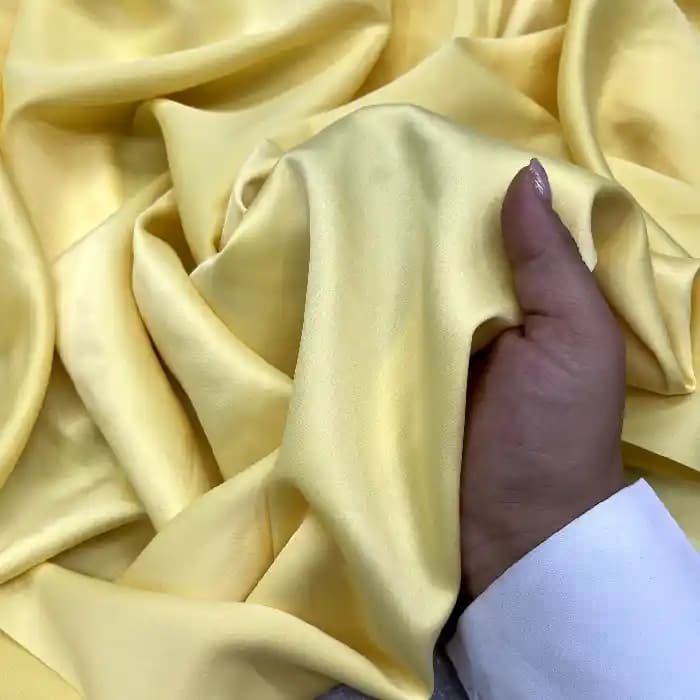 پارچه ساتن زارا رنگ لیمویی