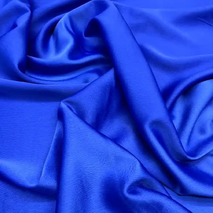 پارچه ساتن زارا رنگ آبی کاربنی