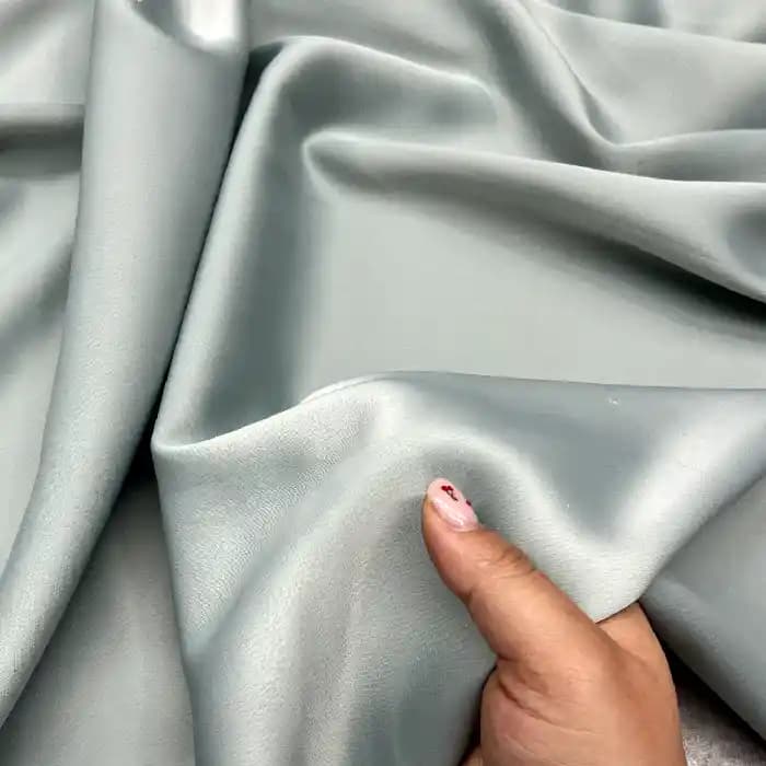 پارچه ساتن زارا رنگ سبز آبی