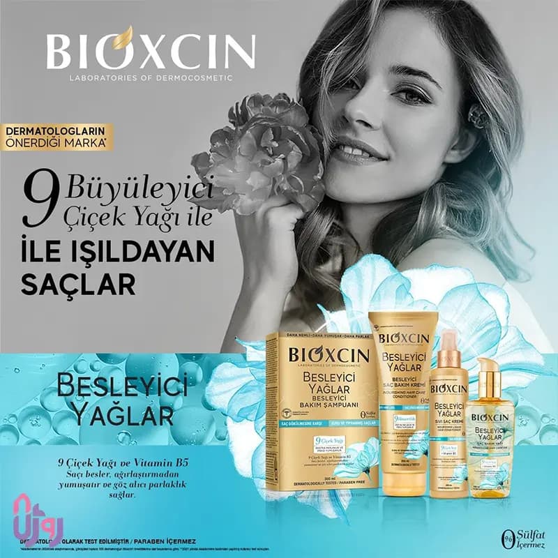 اسپری دوفاز و نرم‌کننده مو مایع بیوکسین Bioxcin مدل نه گیاه طلایی Nourishing Liquid Hair Conditioner حجم 200 میلی‌لیتر — تصویر ۷