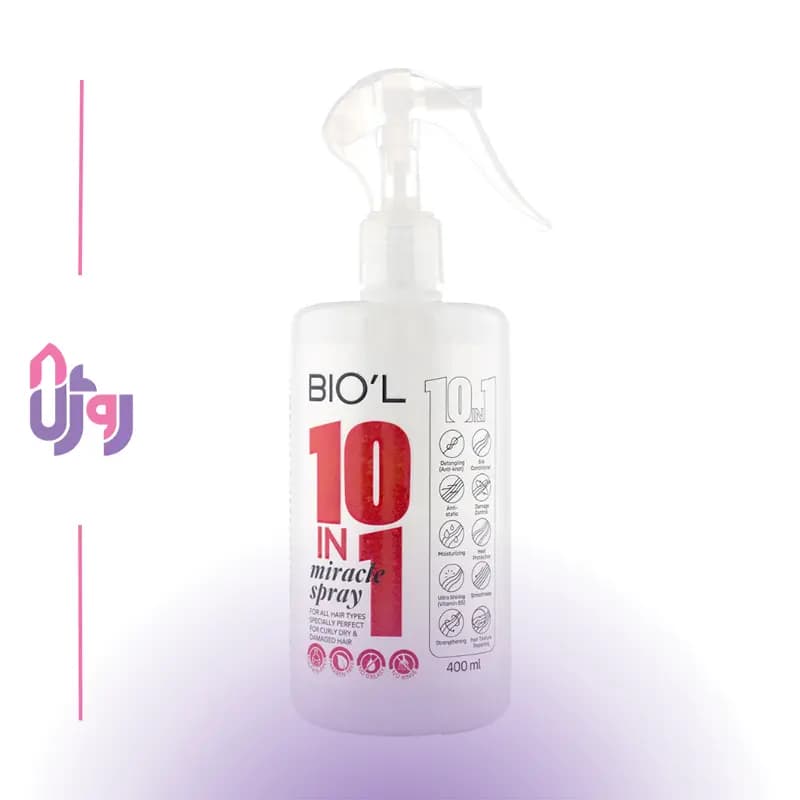 اسپری مو نرم کننده و گره بازکن بیول BIO’L مدل 10 کاره BIO’L 10 in 1 Miracle Spray حجم 400 میلی لیتر