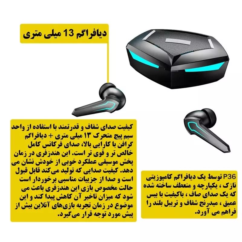 هندزفری بلوتوثی مدل P36 — تصویر ۴