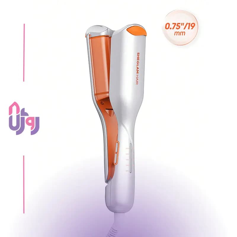دستگاه ویو مو شیگلم هیر SHEGLAM مدل ساحلی Beach Babe Hair Waver سایز 19 میلی‌متر