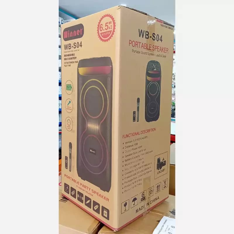اسپیکر بلوتوثی 40 وات پارتی باکس وینر مدل Winner WB-S04 — تصویر ۷