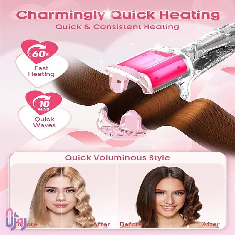 دستگاه ویو کننده مو ساحلی شیگلم هیر SHEGLAM مدل Cupid’s Charm Beach Babe Hair Waver سایز 25 میلی‌متر — تصویر ۷