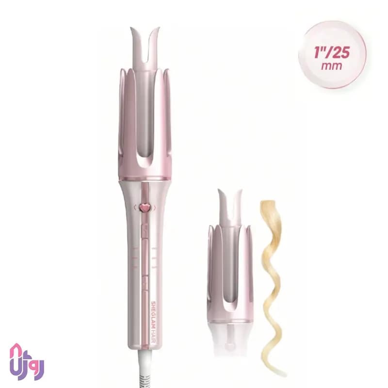 فرکننده مو شیگلم هیر SHEGLAM مدل صورتی قلبی اتوماتیک Cupid’s Charm OneTouch Instant Curler سایز 25 میلی متری — تصویر ۳
