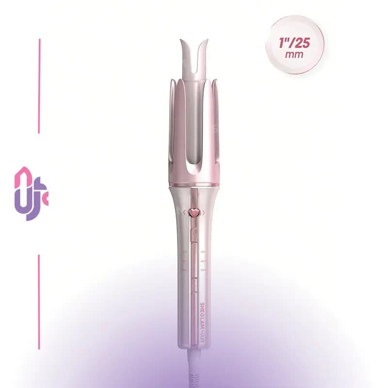 فرکننده مو شیگلم هیر SHEGLAM مدل صورتی قلبی اتوماتیک Cupid’s Charm OneTouch Instant Curler سایز 25 میلی متری