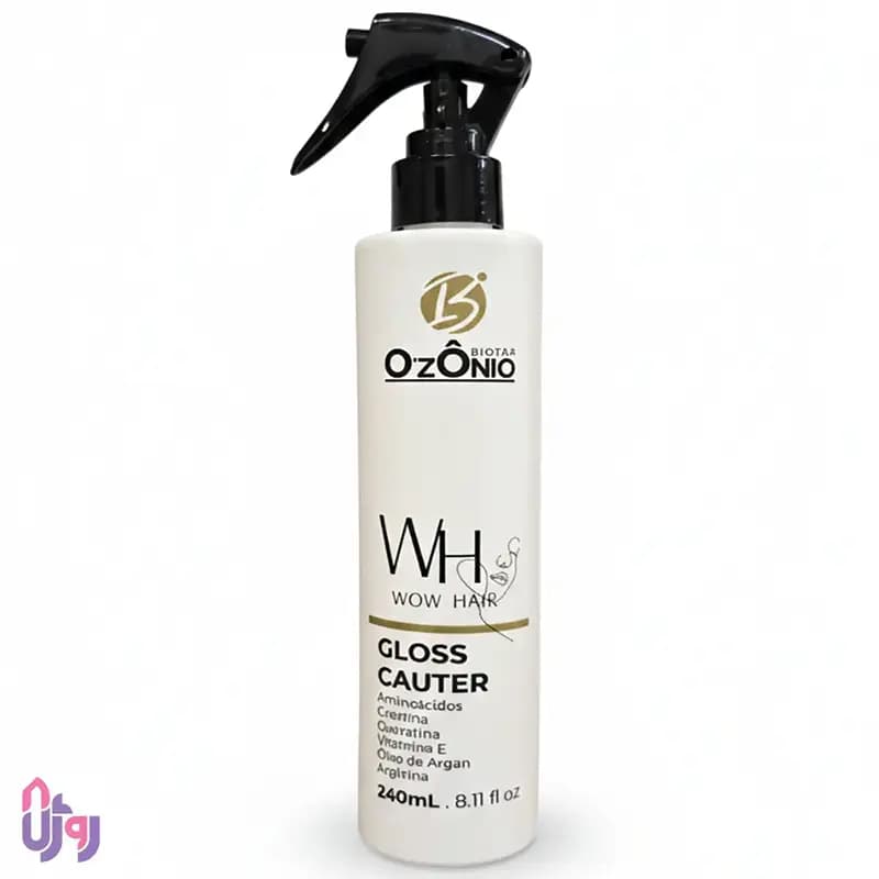 اسپری مو اوزونیو Ozônio مدل براق کننده و محافظ حرارتی مو Gloss Cauter Wow Hair حجم 240 میلی‌لیتر — تصویر ۴