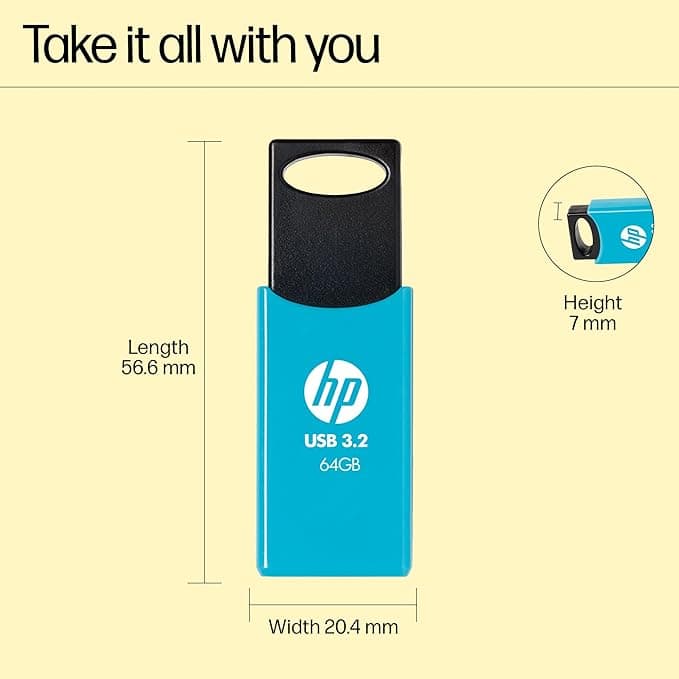 فلش مموری hp مدل X712w رابط USB 3.2 ظرفیت 64 گیگابایت — تصویر ۹