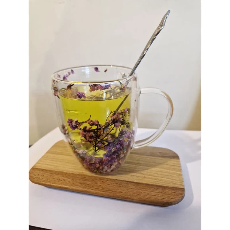 لیوان دوجداره با گل طبیعی — تصویر ۴