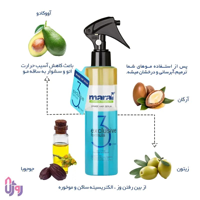 سرم مو سه فاز مارال Maral مدلexclusive formula 3 حجم 200 میلی لیتر — تصویر ۲