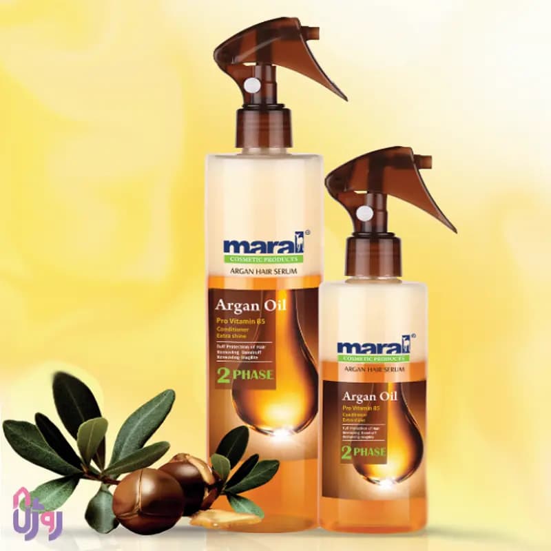 اسپری دوفاز مو مارال Maral مدل روغن آرگان Argan Oil حجم 450 میلی لیتر — تصویر ۳