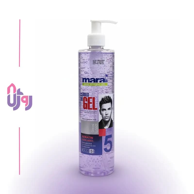 ژل مو مارال Maral شماره 5 بنفش حاوی کراتین و آلوئه‌وراPurple Keratin & Aloe Vera حجم 450میل
