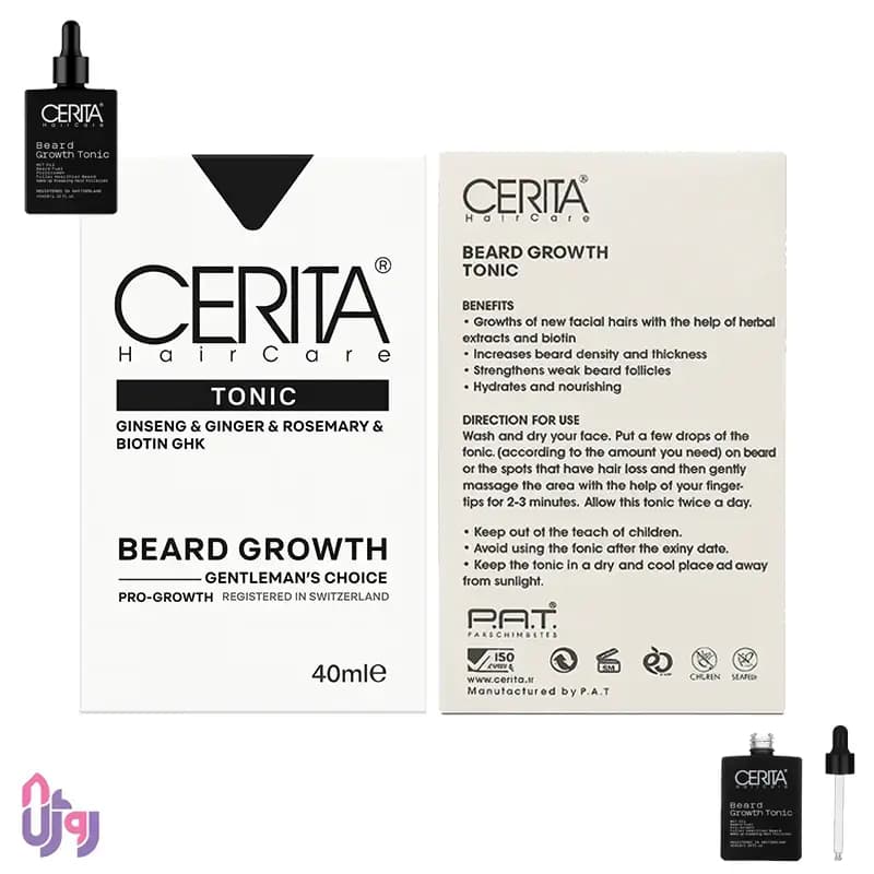 تونیک تقویت رشد ریش سریتا Cerita مدل Beard Growth Tonic حجم 40 میلی‌لیتر — تصویر ۶
