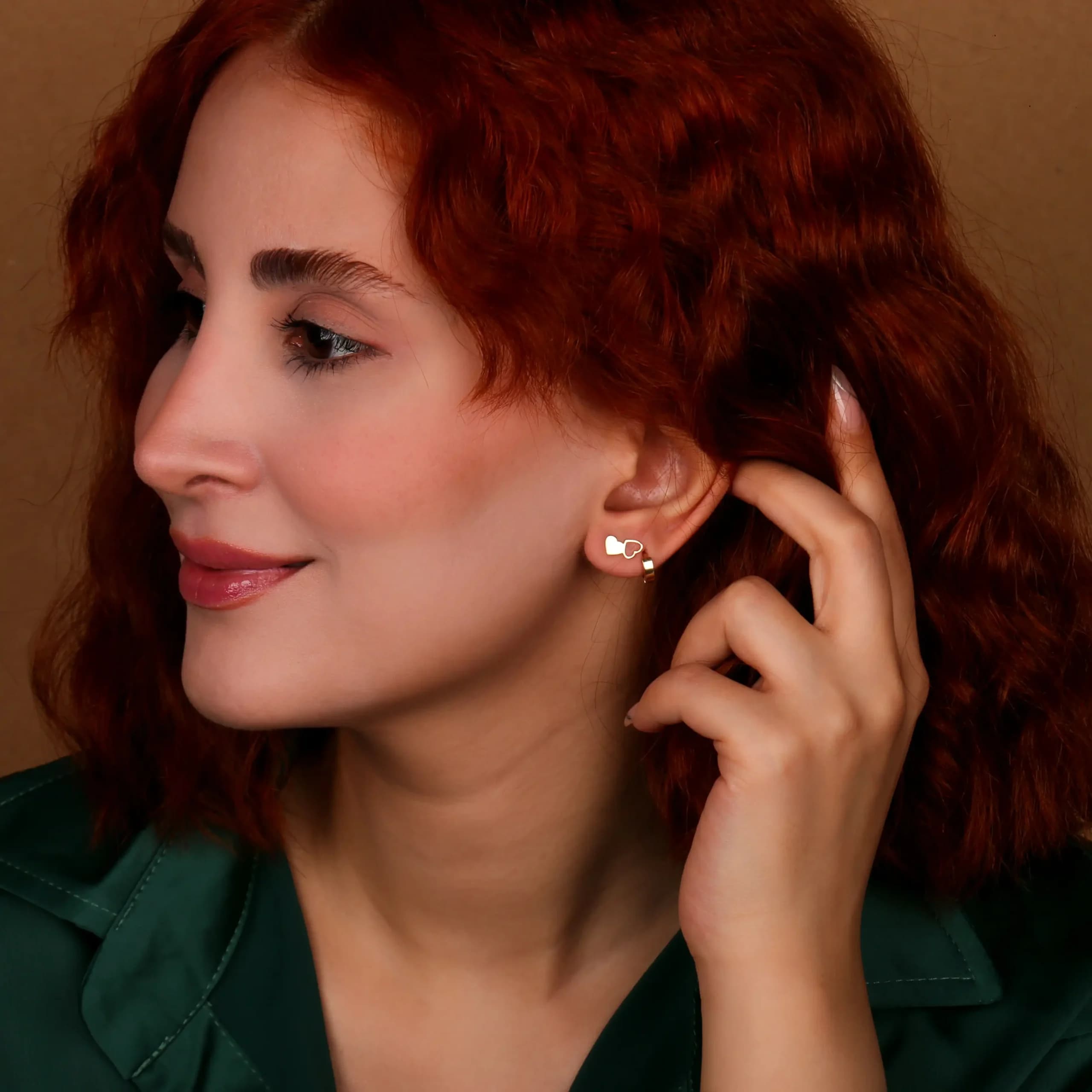 گوشواره قلب پر و خالی — تصویر ۳