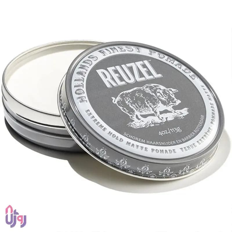 حالت دهنده مو ریزول REUZEL مدل واکس مو نقره ای Extreme Hold Matte Pomade Silver حجم 113gr — تصویر ۲
