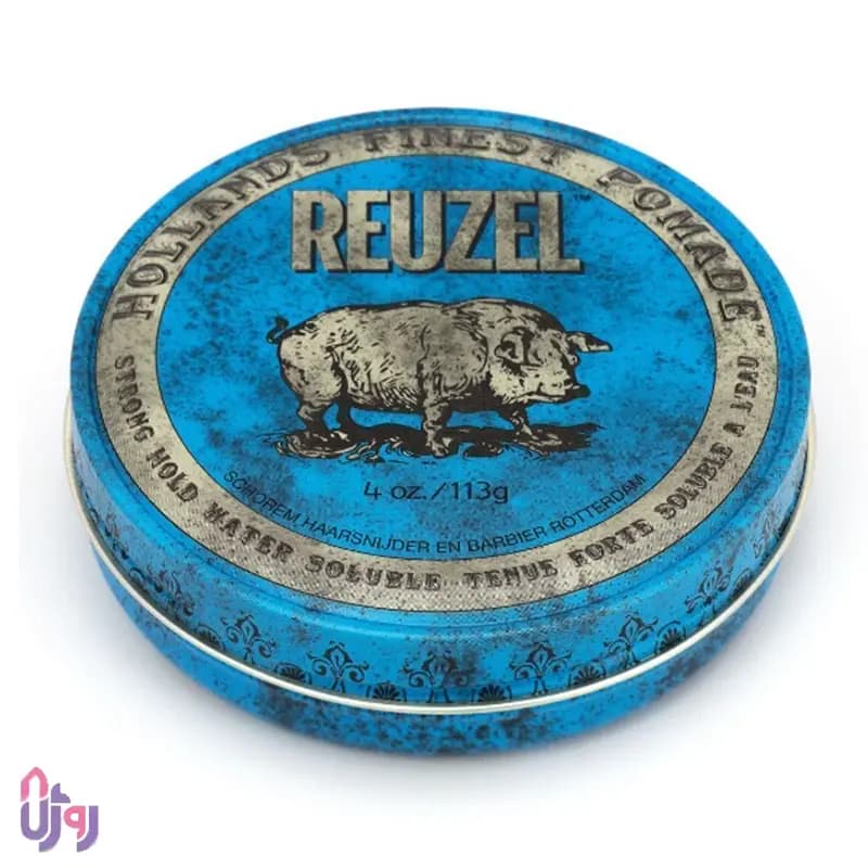 حالت دهنده مو ریزول REUZEL مدل واکس مو آبی قوی Blue Strong Hold Water Soluble Pomade حجم 113gr — تصویر ۳
