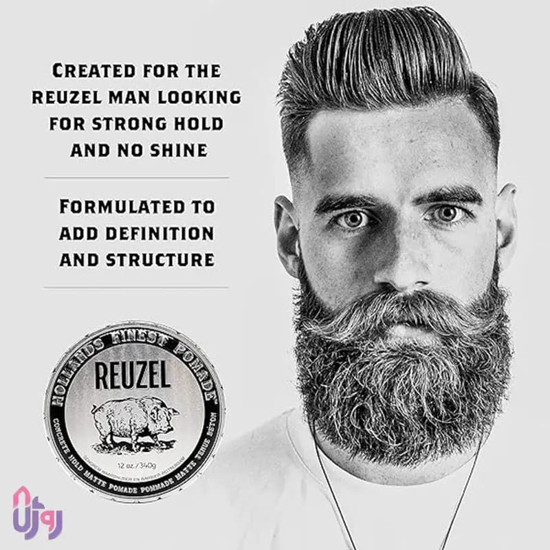 حالت دهنده مو ریزول REUZEL مدل واکس مو کانسرت هلد مات Concrete Hold Matte Pomade حجم 113 گرم — تصویر ۴