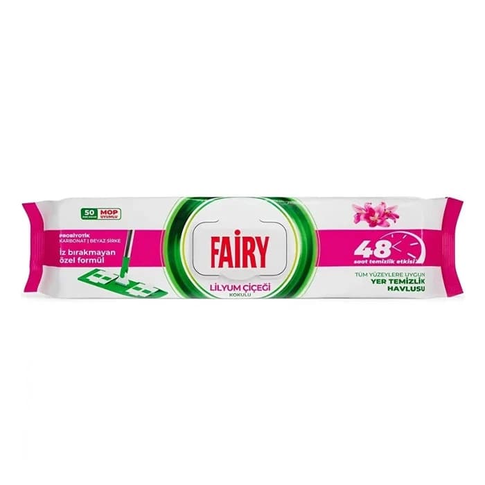 دستمال مرطوب مخصوص تی فیری مدل گل لیلیوم به تعداد 50 برگ